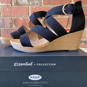 Dr. Scholl's Black Wedge Sandals